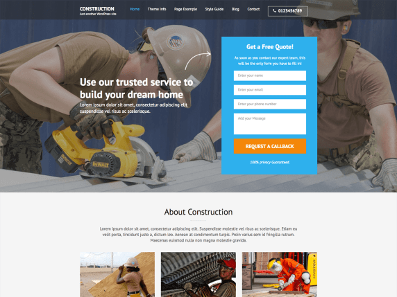 construction Landing Page