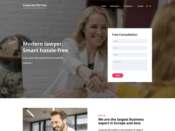 Corporate Biz: Free Corporate WordPress Themes